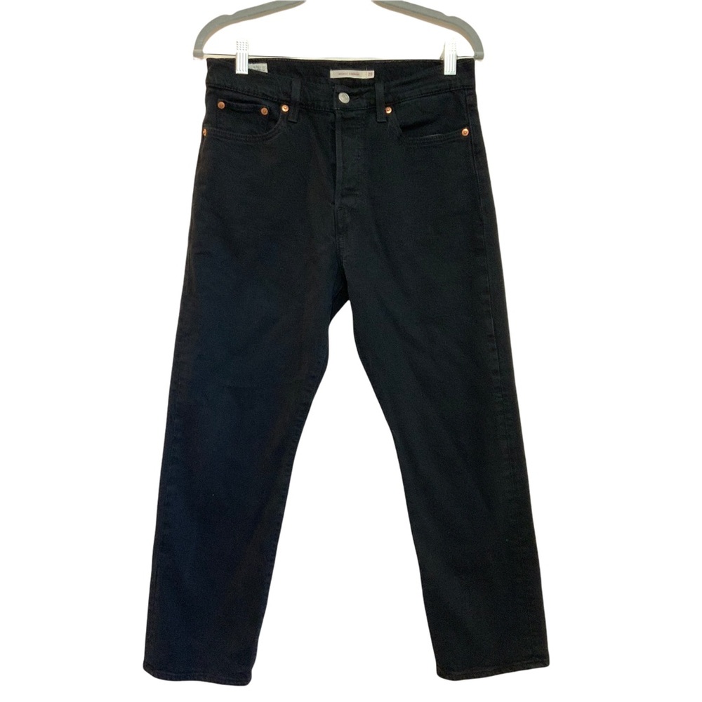 Levi's Wedgie Straight Fit Black Button Fly Premium Jeans size 29X26
